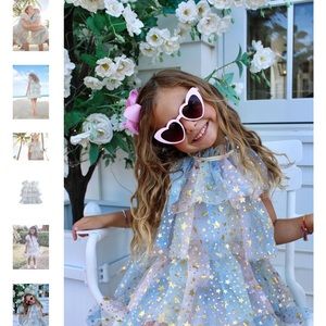 Lola and the Boys ⭐️ NWT pastel stars dress 6/7T
